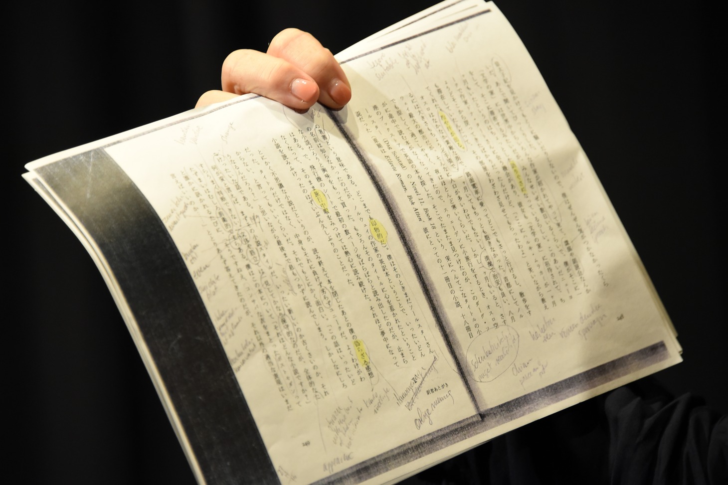 メッテ・ホルムが翻訳のために使用した原稿。