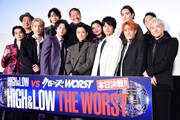 「HiGH&LOW THE WORST」初日舞台挨拶の様子。