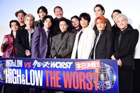 「HiGH&LOW THE WORST」初日舞台挨拶の様子。