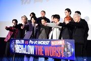「HiGH&LOW THE WORST」初日舞台挨拶の様子。