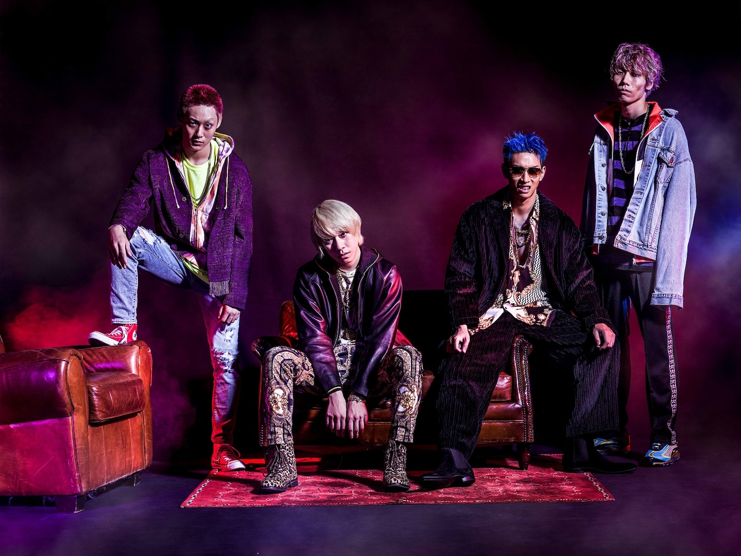 「HiGH&LOW THE WORST」牙斗螺チームビジュアル。左から前田瑞貴演じる南、落合モトキ演じる金平秀斗、市川知宏演じる金平優斗、高野光希演じる大橋。