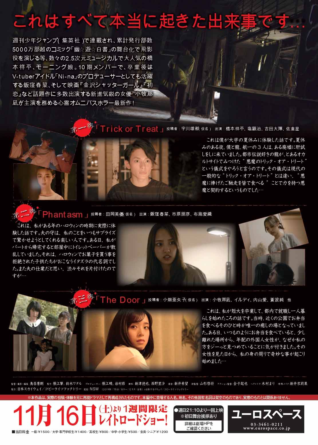 「劇場版ほんとうにあった怖い話2019～冬の特別篇～」チラシ裏ビジュアル