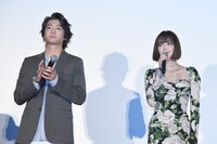 「惡の華」御礼舞台挨拶の様子。