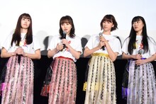 左から佐々木彩夏、百田夏菜子、玉井詩織、高城れに。