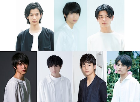 上段左から渡邊圭祐、鈴木仁、三船海斗。下段左から細田佳央太、福崎那由他、田川隼嗣、藤原大祐。