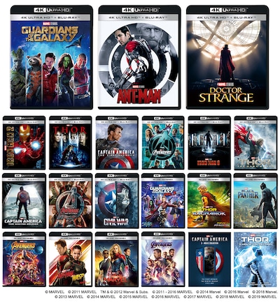 4K ULTRA HD Blu-ray化したマーベル・シネマティック・ユニバースの作品。