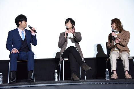 「AI探偵」公開記念舞台挨拶の様子。