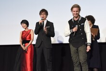 左から沢城みゆき、山寺宏一、フィリップ・ラショー。