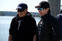 「ジェミニマン」メイキング写真。左からアン・リー、ジェリー・ブラッカイマー。