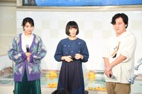 左から松本穂香、カネコアヤノ、中川龍太郎。