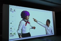 ロトスコープによる制作過程のスライド。