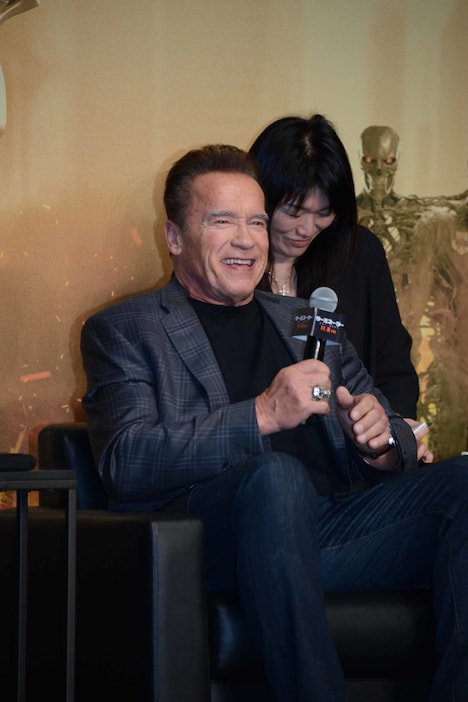 2019年に「ターミネーター：ニュー・フェイト」来日記者会見に出席したアーノルド・シュワルツェネッガー。