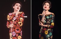 ジュディ・ガーランド本人（左）と、「ジュディ 虹の彼方に」でレニー・ゼルウィガーが演じたジュディ・ガーランド（右）。