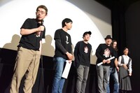 「クライングフリーセックス～Never Again!」初日舞台挨拶の様子。