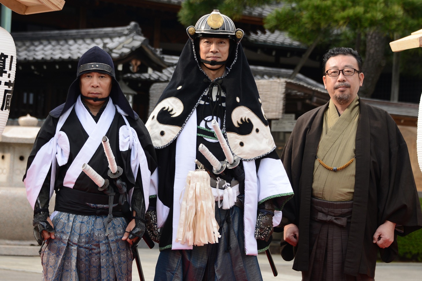 「決算！忠臣蔵」公開直前イベントの様子。左から岡村隆史、堤真一、中村義洋。