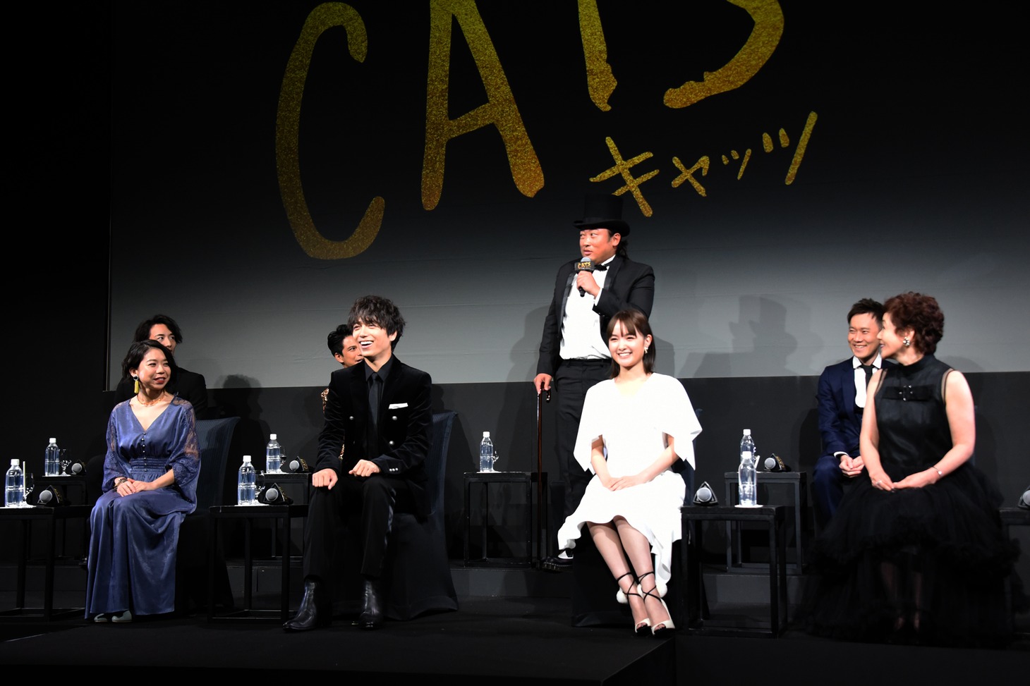 「キャッツ」日本語吹替版の制作発表会の様子。