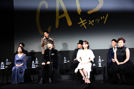 映画「キャッツ」制作発表会の様子。