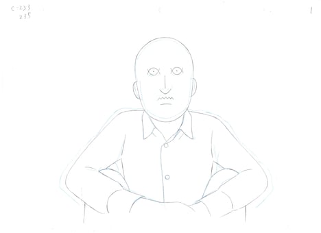 前売り券特典の生ラフ原画。