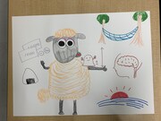 オカリナが描いた「私が考えるショーンの新しいお友達」。