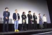 「MANRIKI」初日舞台挨拶の様子。