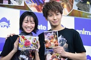 Vシネマ「ビルド NEW WORLD 仮面ライダーグリス」Blu-ray / DVD発売記念イベントの様子。左から高田夏帆、武田航平。