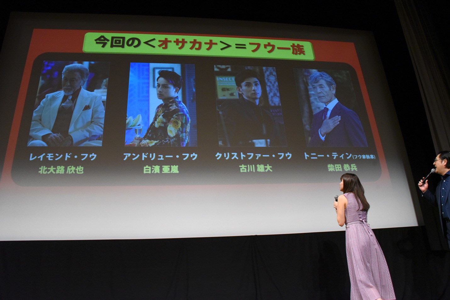 新キャスト発表のスライド。