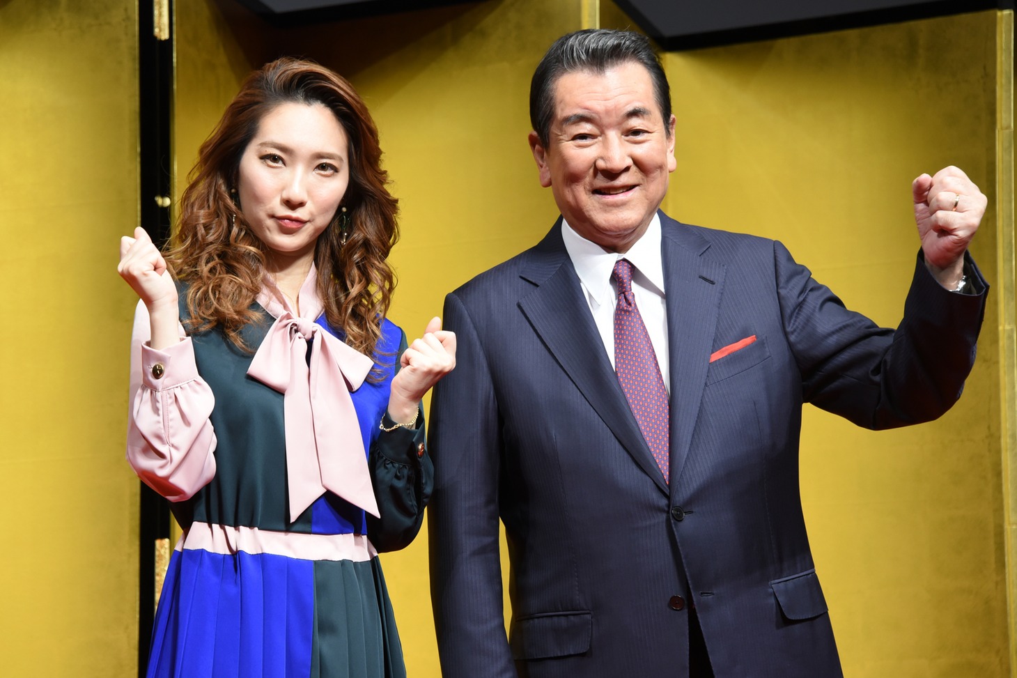 「ジュマンジ／ネクスト・レベル」記者会見の様子。左からファーストサマーウイカ、加山雄三。