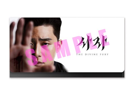 「ディヴァイン・フューリー/使者」前売り特典の特製チケットホルダー(サンプル)。