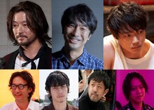 左上から時計回りに浅野忠信、眞島秀和、笠松将、佐藤流司、濱津隆之、柳俊太郎、波岡一喜。