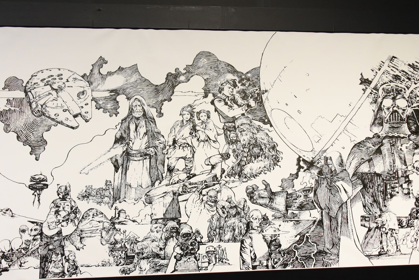 寺田克也による「スカイウォーカー・サーガ絵巻」の一部。
