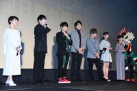 「僕のヒーローアカデミア THE MOVIE ヒーローズ：ライジング」初日舞台挨拶の様子。