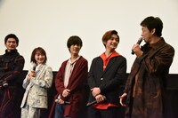 「仮面ライダー 令和 ザ・ファースト・ジェネレーション」初日舞台挨拶の様子。