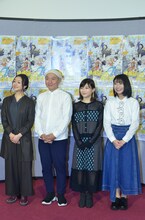 左から田村睦心、湯浅政明、伊藤沙莉、松岡美里。