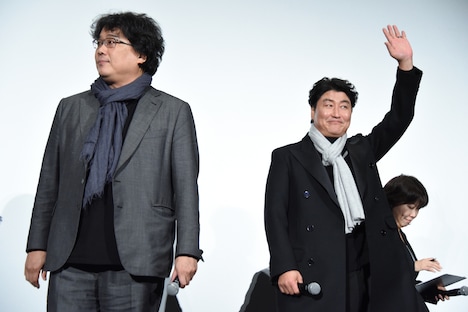 左からポン・ジュノ、ソン・ガンホ。