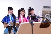 セイラを応援する場面の撮影風景。