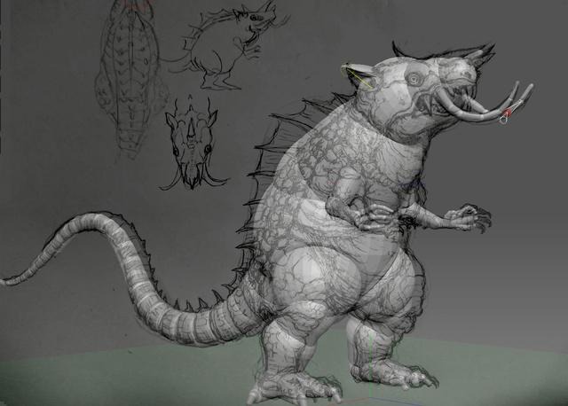 マンモスネズラの劇中3Dデータ。