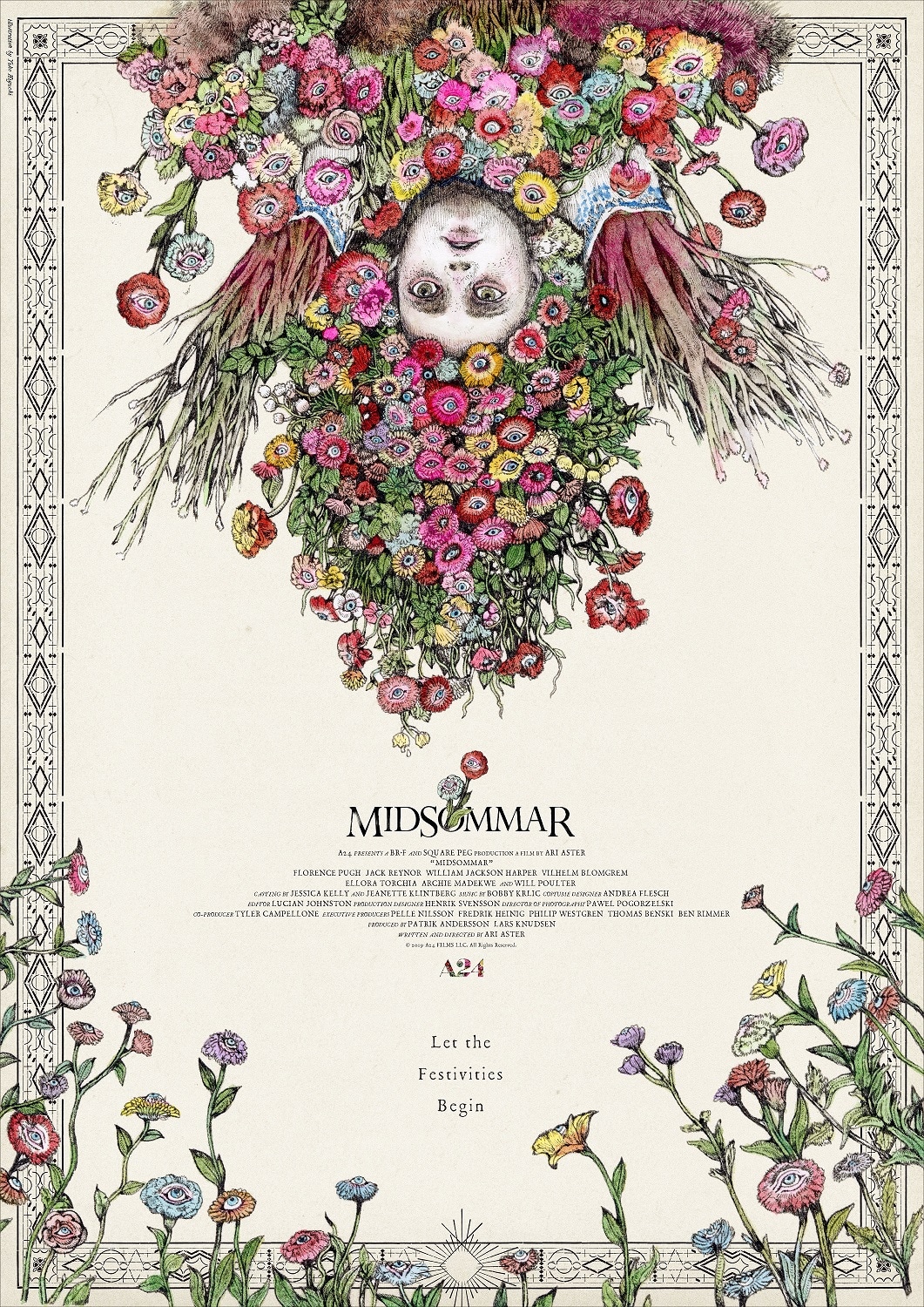 ヒグチユウコによる「ミッドサマー」アートポスター。