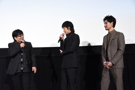 「影裏」完成披露試写会の様子。
