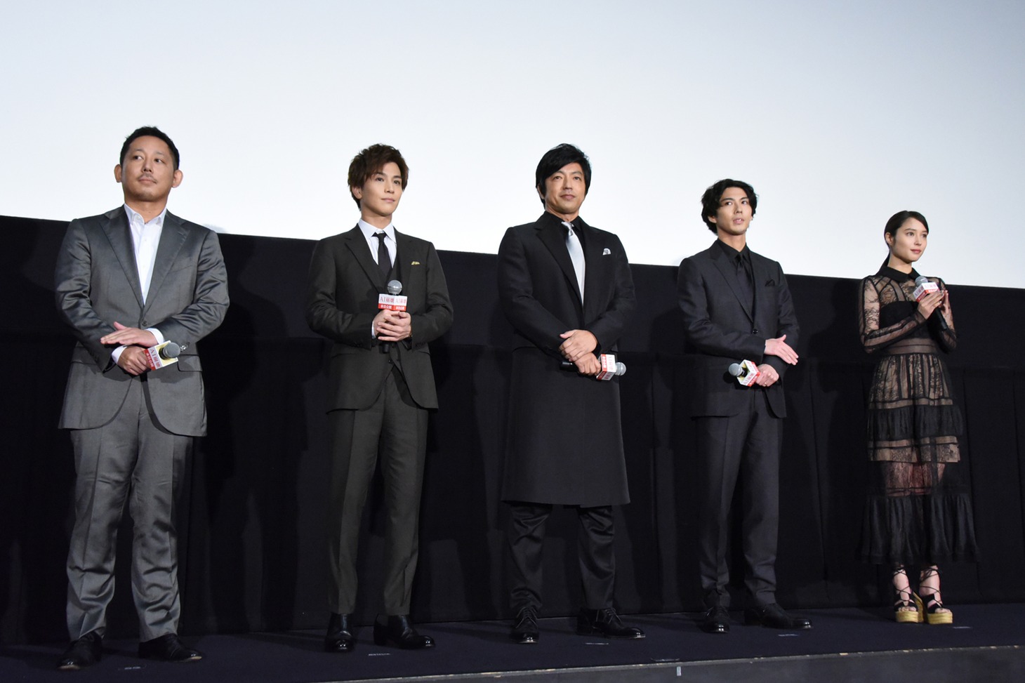 「AI崩壊」初日舞台挨拶の様子。