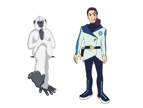 左から猿姿のジル、ジル。