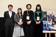 「ndjc:若手映画作家育成プロジェクト2019」合評上映会の様子。左からスーパーバイザーの香月純一、川崎僚、島田欣征、山中瑶子。