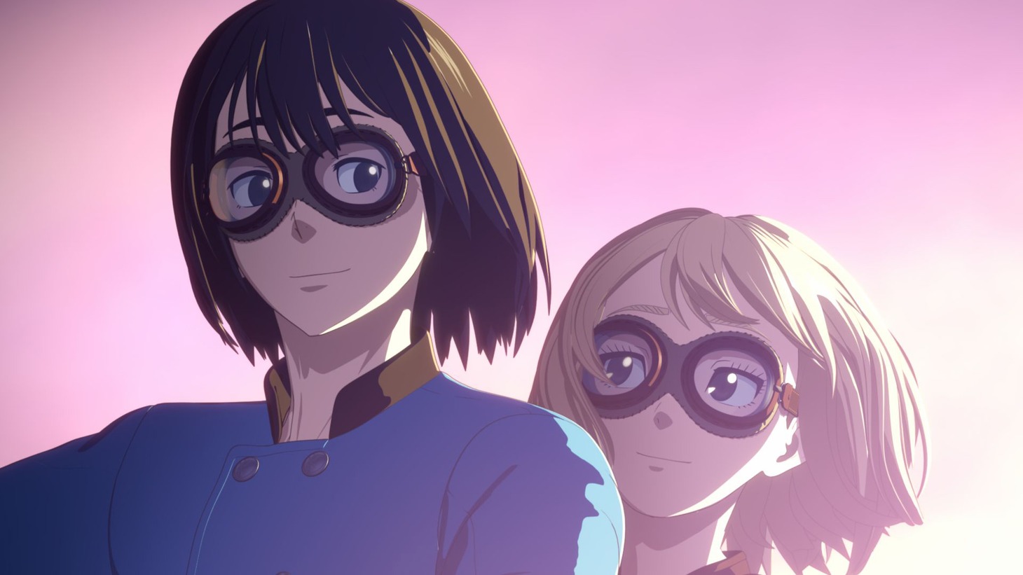 TVアニメ「空挺ドラゴンズ」より、ジローとカーチャ。