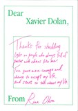 グザヴィエ・ドランへ宛てた太田莉菜の手紙。