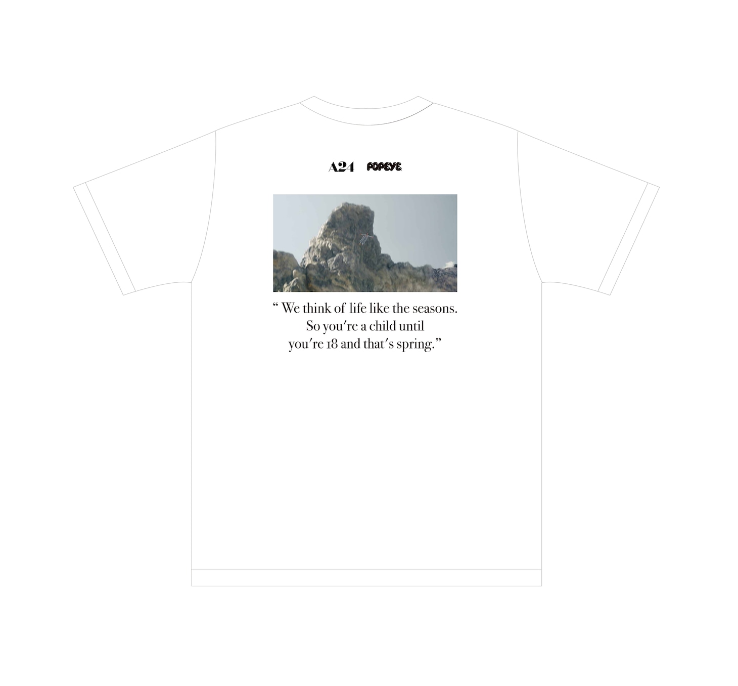 E賞のA24×POPEYE限定Tシャツ（裏）。