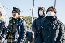 左から竹中直人、齊藤工、山田孝之。