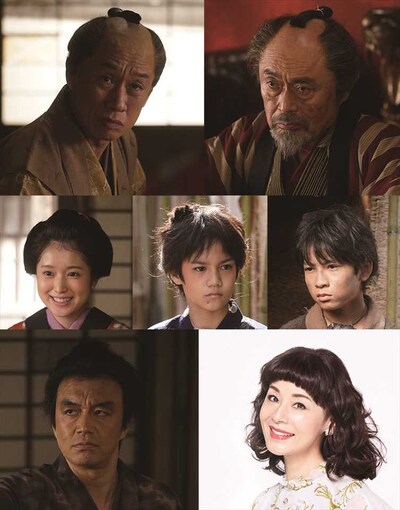 上段左から西村まさ彦、伊武雅刀。中段左から福本莉子、角紳太郎、山中一輝。下段左から金山一彦、大地真央。