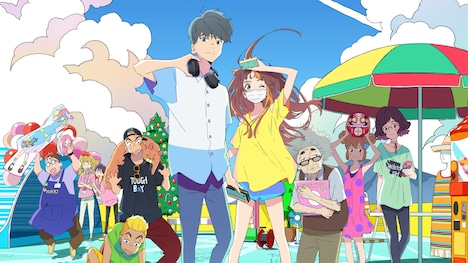 「サイダーのように言葉が湧き上がる」ビジュアル、中央左がチェリー、右がスマイル。