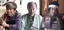 左から中尾明慶演じる木下藤吉郎、竹中直人演じる堀田道空、北村一輝演じる織田信秀。