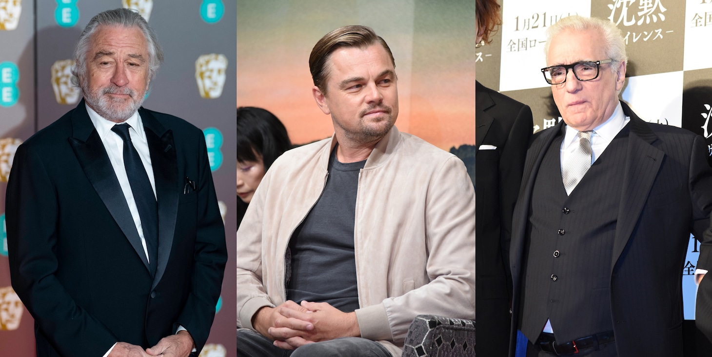 左からロバート・デ・ニーロ、レオナルド・ディカプリオ、マーティン・スコセッシ。
