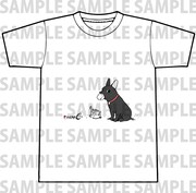 片渕須直と浦谷千恵の共作イラスト入りTシャツ。